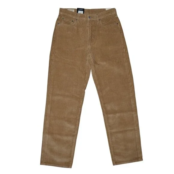 Levis Premium 568 Loose Fit Corduroy Jean Pants Mens 30x32 Beige/Brown NWT